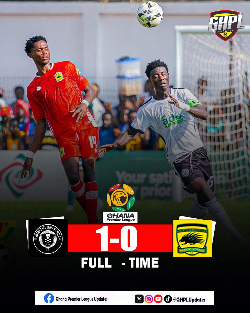 GHPLUpdates's tweet photo. FULL TIME :  Swedru All Blacks 1-0 Asante Kotoko SC https://t.co/WgOExht96r