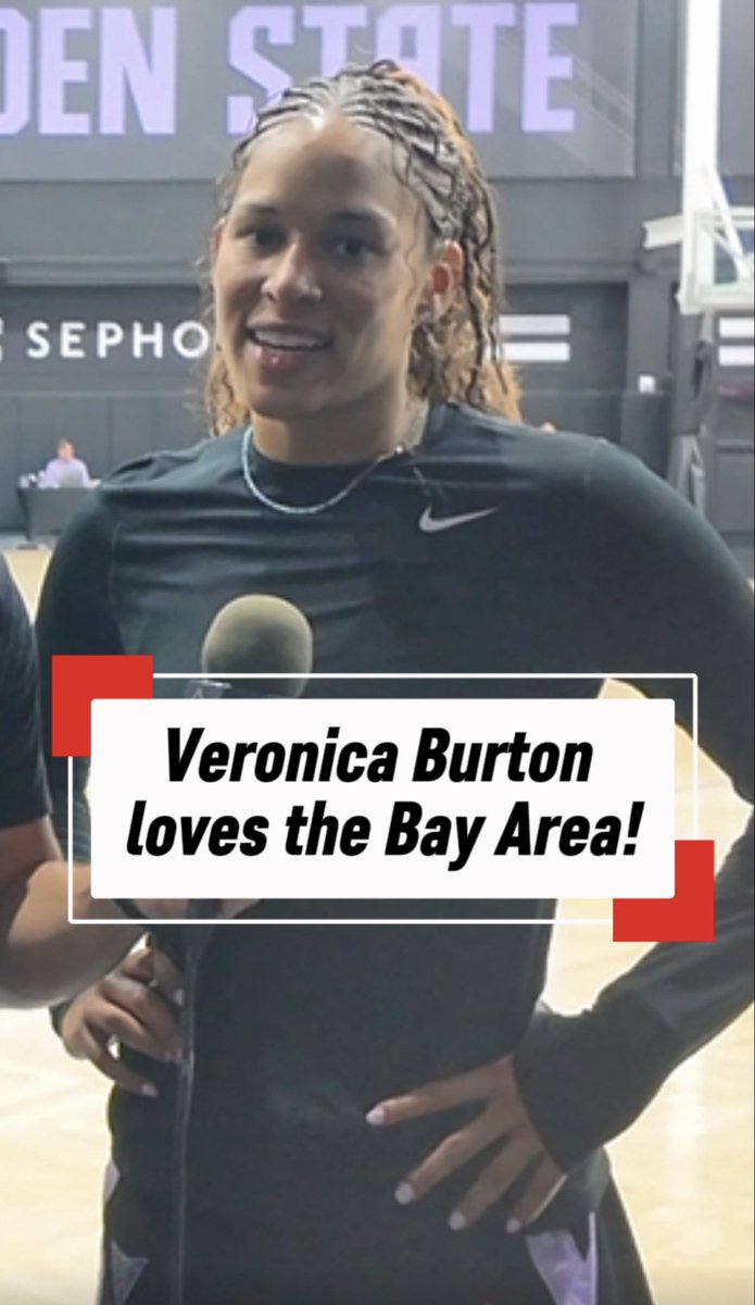 JimonBase's tweet photo. Golden State Valkyries star Veronica Burton LOVES the Bay Area! 💜🖤

From the people to the passionate fans, Burton shares what makes the Bay so special! 🏀

#VeronicaBurton #Valkyries #WNBA #BayArea @Veronicaab22 https://t.co/jPZtR4XeXI