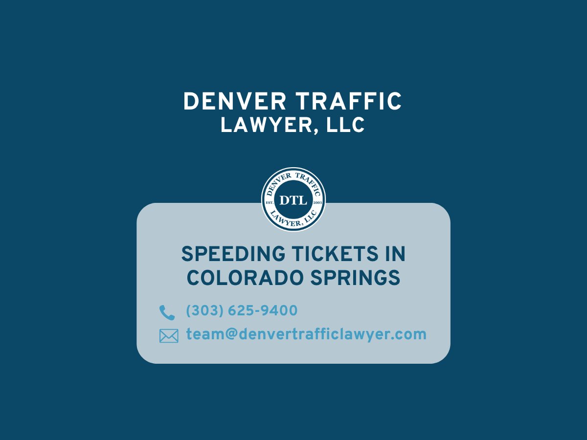 cotrafficlawyer's tweet photo. Speeding Tickets in Colorado Springs (CRS § 42-4-1101)
Learn more about your specific case!
📞 (303) 625-9400
✉️ team@denvertrafficlawyer.com
🔗 https://t.co/foK1S810Gv
#speeding #speedingticket #colorado #trafficviolation https://t.co/IdKRiZA0ec