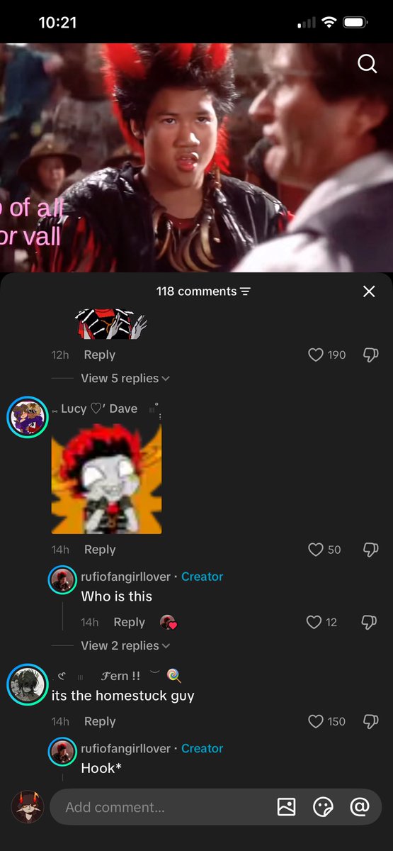 justajevil's tweet photo. There's a Rufio fanpage on Tiktok and literally all of their comments are Homestuck Trash I always feel so bad https://t.co/UWswpFZSjI