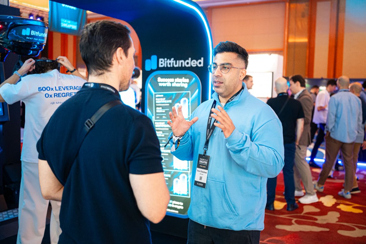 bitfunded's tweet photo. This is what the Bitfunded booth looked like at TOKEN2049

Real conversations about how prop trading works.

Traders, founders and first-timers stopped by, and our team walked each of them through how to get funded. https://t.co/x2WoOZRwPu
