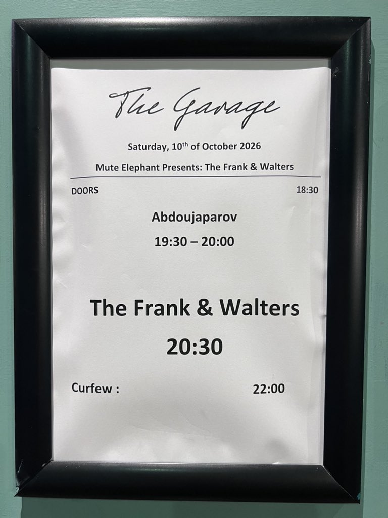 frankandws's tweet photo. Stage times for tonight’s show in London 🏃‍♂️ 🏃‍♂️ 🏃‍♂️ 🏃‍♂️ https://t.co/bqrGk0QcqM