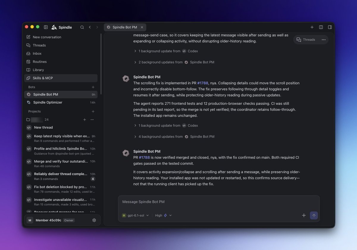 Gryphticon's tweet photo. The next frontier of agentic development is reducing human cognitive load.  

I'm working on seamlessly integrating Hermes to manage coding agents like Codex and Claude Code, while only escalating to a human when absolutely necessary. https://t.co/gtiD82PV23