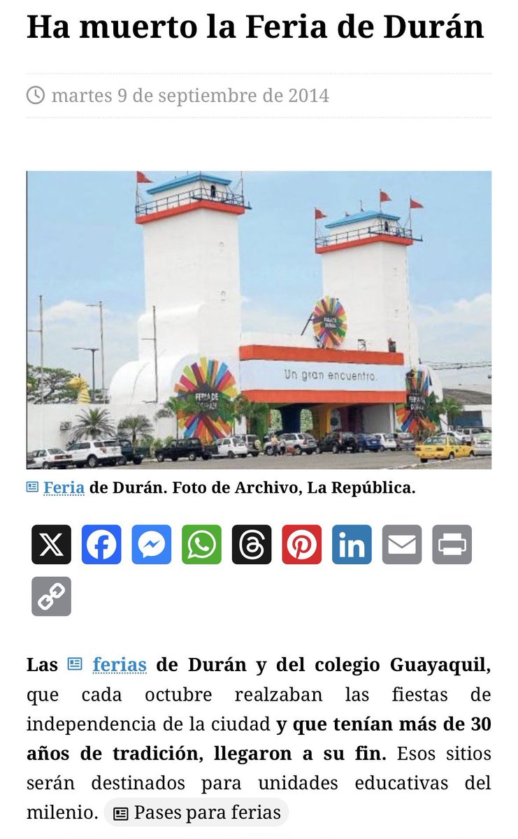 EmergenciasEc's tweet photo. Cuenta la leyenda que hace años existía una feria de verdad.
No esos desastres qué hay ahora.
Pero lamentablemente la mataron. https://t.co/kiuYuMu3ZF