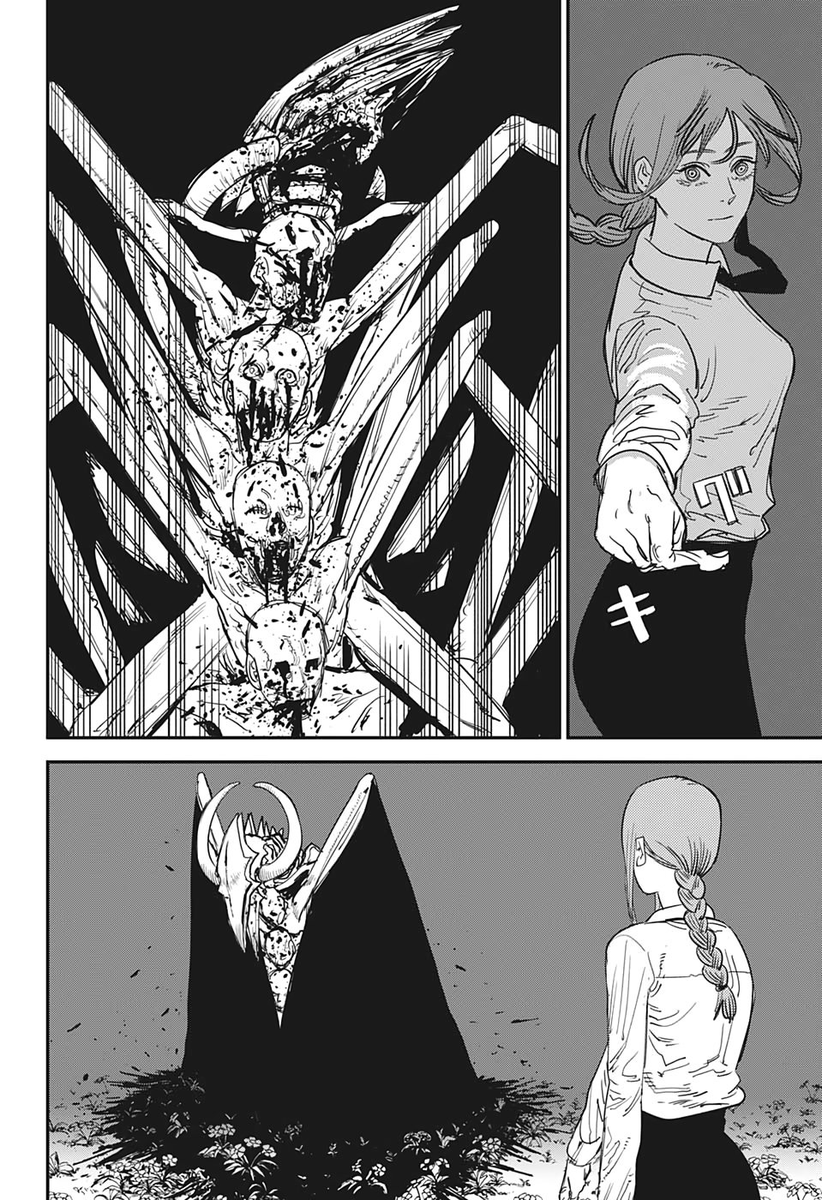 Torment_strike's tweet photo. Para mí, la habilidad que Makima usó contra el yakuza y a Oscuridad le pertenece al Demonio del Moho. Seguramente lo tenía bajo su control, por lo que podía utilizar su habilidad libremente sin necesidad de hacer un contrato. https://t.co/B7ZBfhXDce