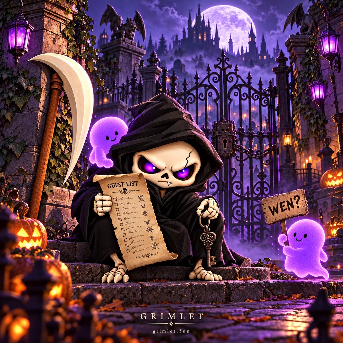 GrimletFun's tweet photo. 💀 HE’S CHECKED THE LOCK TWICE.
THE GUEST LIST SIX TIMES.
THE SOULS HAVE ASKED “WEN?” 400 TIMES.

Grimlet says he’s not excited.
He saved you a spot anyway.

$GRIMLET hasn’t launched yet. Come meet the crew. 🪦💜

🌐 https://t.co/ieFi6rBKC3
💬 https://t.co/JCsTNBsRE3 https://t.co/54GELL8VTF