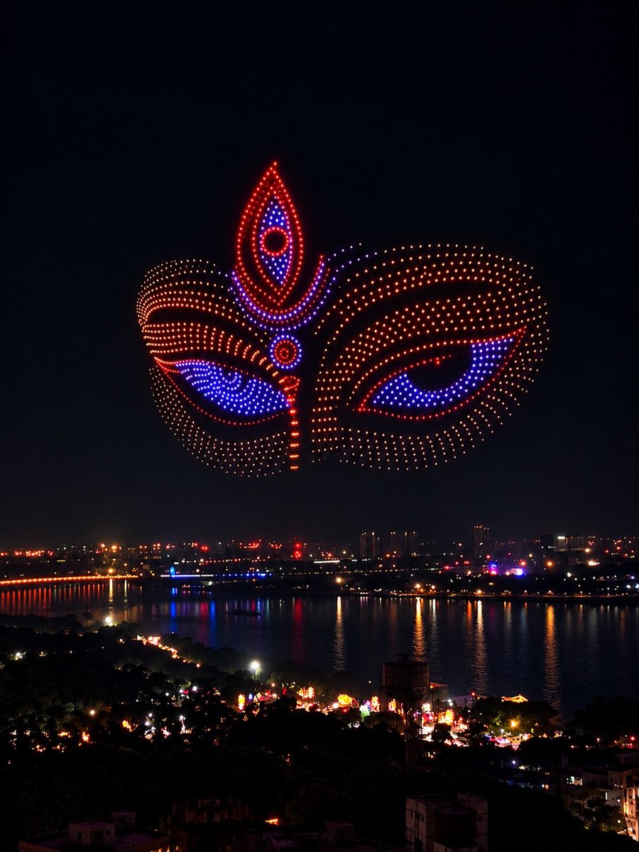 _lifeinautumn's tweet photo. Kolkata’s skies lit up with the divine forms of Maa Durga. ❤️

Shubho Mahalaya! 🙏 https://t.co/RhfSEWLfCs