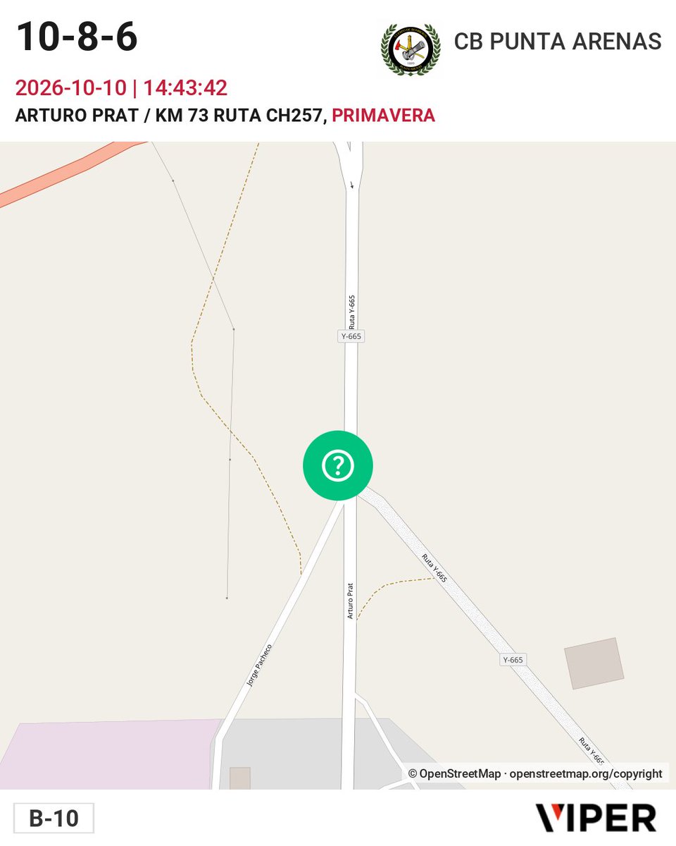 centralpuq's tweet photo. 10-8-6 ARTURO PRAT / KM 73 RUTA CH257 B-10 https://t.co/Sh00BWCX4H