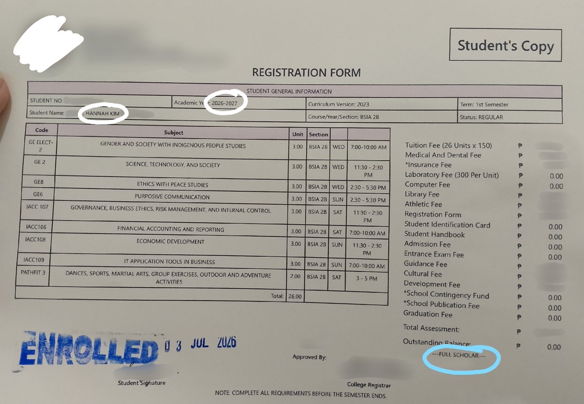hannah_201130's tweet photo. Hello, Tito @JamesB_65! I'm a 2ndyear BS in Internal Auditing student studying at a public college as a full scholar. However, I still have to shoulder all my personal and academic expenses. This is also my way of helping my single mom, who earns below minimum wage and struggles to provide for our daily needs while supporting my siblings in high school and college. Despite our financial struggles and insufficient savings, I always find ways to afford my transportation expenses just so I can attend my classes.

This academic year, my academic performance has improved significantly compared to the previous one. Seeing this opportunity, I decided to take my shot and try my luck. I hope my dedication to improving my academic performance and helping ease our family's financial struggles will make me a deserving person for this scholarship 🎓🥹

Our classes are scheduled every Wednesday, Friday, and Saturday, and we even have Sunday classes. This October, we're also working on a short film for our Performance Task, so our supposed rest days have become shooting days. Lately, I've been struggling to manage my budget because the allowance I planned to last until the following weekend keeps going toward unexpected expenses that I wasn't able to include in my budget.

I've tried looking for a side hustle and even found one, but because of my hectic schedule, I haven't been able to focus on it enough to earn and save for my needs. I also took a short break from the giveaway community a few days ago to focus on my studies and side hustle (sure source of income because I barely win here nowadays), but unfortunately, my academic responsibilities have been taking up most of my time.

I genuinely hope this opportunity finds its way to me because this would be a huge help, especially with my current situation. I'm doing my best to manage my responsibilities while continuing my studies, even when things get financially challenging. Winning would give me some breathing room and help ease the financial pressure I'm currently facing.

Tito James, thank you for giving people like me a chance to join your scholarships 🥺 I truly appreciate your generosity and the opportunity you're sharing with everyone.

I am really hoping to win this scholarship 🤞🏻 Good luck to me and everyone here who's keeping their hopes high 🍀