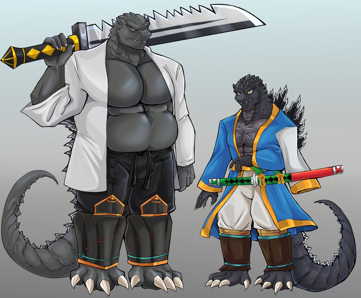 pumpkinlitost's tweet photo. River and Sea 🍉
.
(Godzilla old commissions) https://t.co/qBO3lWeyLM