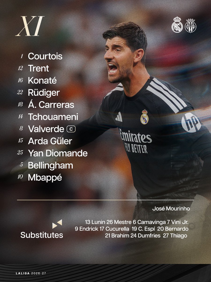 realmadriden's tweet photo. 📋✅ Our starting XI!
🆚 @VillarrealCFen https://t.co/mYRe3BpYZv