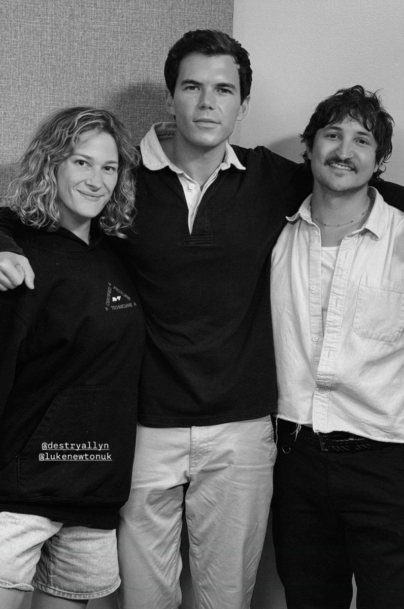 lukeyarchive's tweet photo. New photo of #LukeNewton with Destry Allyn Spielberg and Nyk Allen filming GIRL!! https://t.co/7BnkPN7W8P
