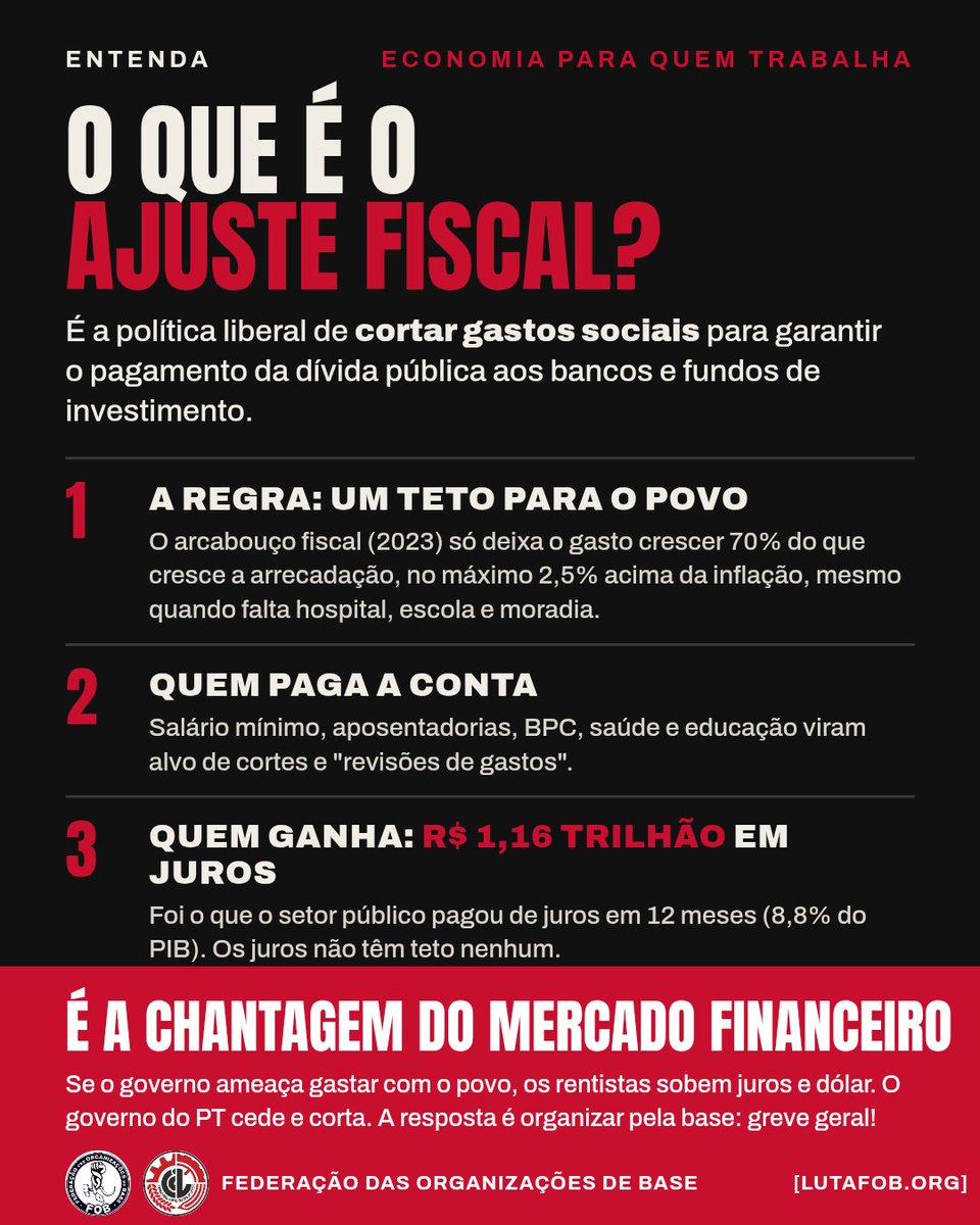 LUTAFOB's tweet photo. 🏴🚩Combater a Extrema Direita, a conciliação de classes do PT e seus aliados e o Ajuste Fiscal!

Construir pela base a Greve Geral

#Eleições2026 #NãoVoteLute #antifa #antifascismo https://t.co/FGrXBm7Uwe