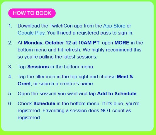 WithMayX's tweet photo. GUYS I'M DOING A MEET AND GREET AT TWITCHCON WITH THE WONDERFUL WOOGIE, JOJO, ANS 4C!!!

Sign ups open Monday October 12th 10AM PT!!
Link in comments!!! https://t.co/VFCg9fmHip