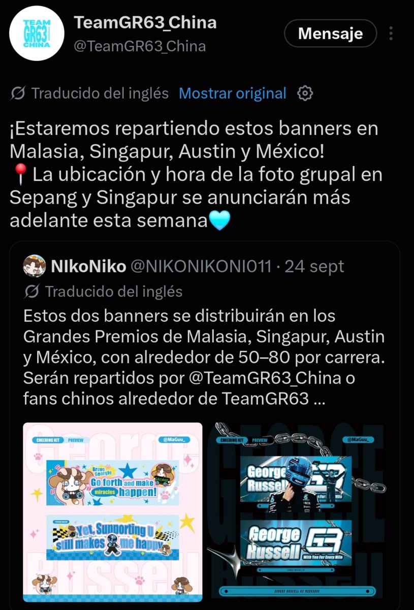 lietogirlsx's tweet photo. los de espword sorprendidos de que George ahora es él piloto con mas fans en todo Asia, diciendo q no entiende el por que, q vieron russellistas múltiplicarse en todos los gps jsksks y van a seguir viendo hijos de puta, pq el cariño genuino es lo unico que no pueden copiar https://t.co/gScBP762WL