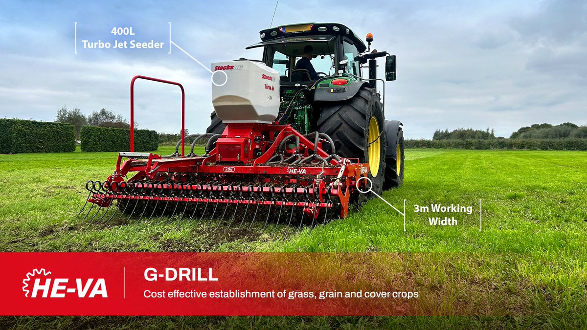 OPICOag's tweet photo. 🌱 The HE-VA G-Drill delivers simple, cost-effective grassland &amp; arable establishment

🔴 400mm vector discs for accurate seed placement
🔴 Optional hydraulic weight transfer system
🔴 Sow a wide range of seeds

https://t.co/SpleAl3lvY

#OPICO #HEVA #DirectDrill https://t.co/tIZ24srrbM