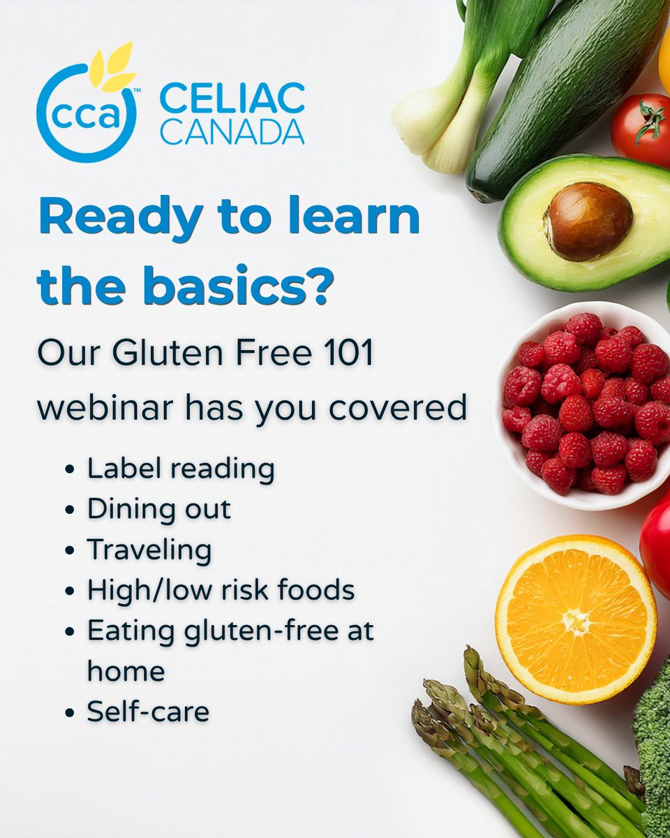 CCAceliac's tweet photo. Join us and ask Nicole Byrom, a Registered Dietitian any questions you may have about celiac disease and living gluten free!

📅 Date: October 21 , 2026 @ 8 pm ET
📍 Register now https://t.co/ZWeaTksO1f

#Celiac #CeliacDisease #GlutenFree https://t.co/gDWnZRLnGn
