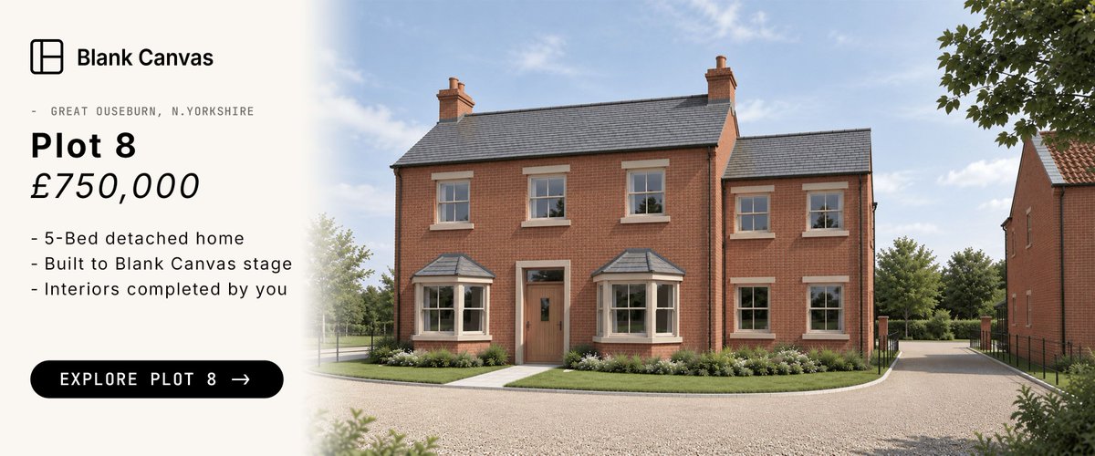 CustomBuildUK's tweet photo. Giving buyers more choice than a conventional new build. Brierley Homes delivers the core home, and you complete the interior.

Three detached 5-bedroom homes are now available from £750,000.

Brierley builds. You create. CBH supports.

#BlankCanvas #CustomBuildHomes #NewHomes https://t.co/QcvEqDs7mb
