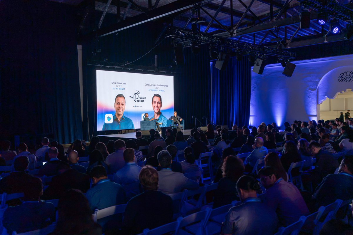 villaumbrosia's tweet photo. I sat down on the ProductCon San Francisco stage with @amasad, CEO at Replit, @jpatel41, President and CPO Cisco and Shiva Rajaraman, CPTO MrBeast for 3 live episodes of The Product Podcast.

All three proved my point: the fundamentals are not the same.

Amjad thinks not knowing how to code is an advantage. MrBeast stopped buying tools and built its own operating system. Cisco has feature managers instead of product managers.

Podcast episodes dropping from next week!