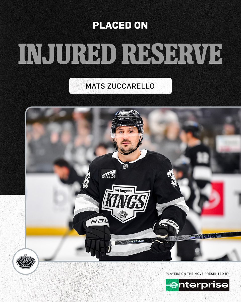 LAKings's tweet photo. Alex Turcotte and Mats Zuccarello have been placed on IR.
Read more 📲 https://t.co/CMrgHRofXO
@Enterprise https://t.co/eYgMvLjMcs