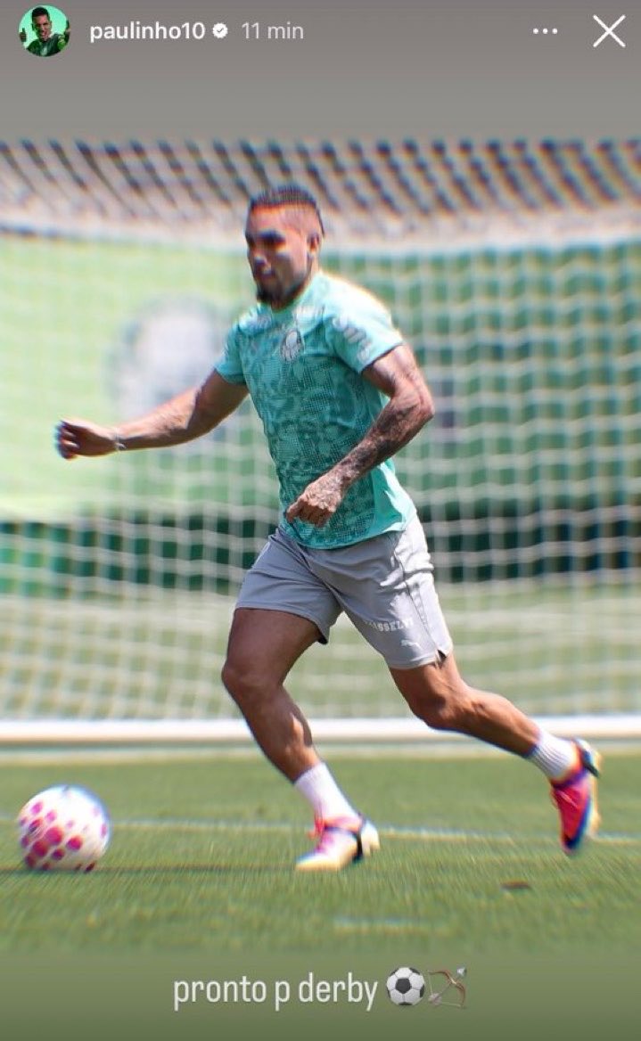 pedromarquesfut's tweet photo. 📲

Paulinho publicou nos Storys:

“Pronto para o Derby”

#Palmeiras https://t.co/hsxA3nu65n
