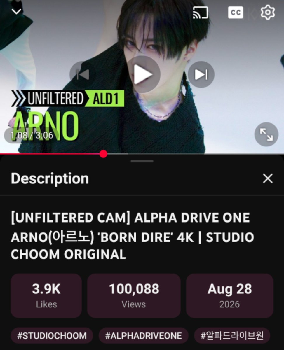 arno_crazy_77's tweet photo. Congratulations #ARNO Born Dire Fancam Reached 100k Views, 3.9k Likes &amp; 1.2k Comments in 44 days 
This is Arno 7th Fancam to reach 100k views🥳

ARNO Born Dire is the Most Watched,liked, Commented Fancam in AlD1 💜 

 #ARNO #아르노

https://t.co/9V2GM9TUFV https://t.co/UsEnbvffa5
