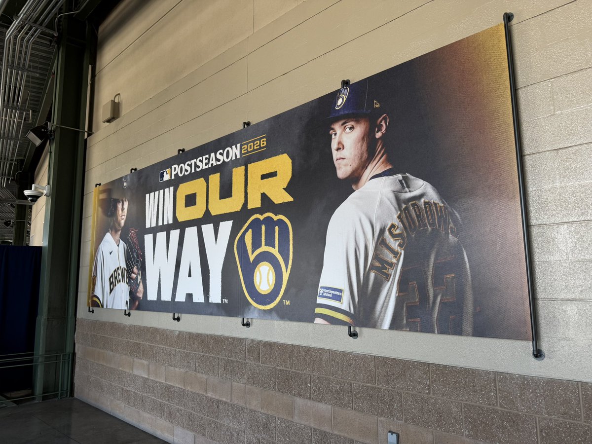 hunterbonair's tweet photo. Brewers and Dodgers are holding a workout today before Game 1 of the NLCS tomorrow.

We’ll talk to Jacob Misiorowski, Christian Yelich, Pat Murphy, and Matt Arnold this afternoon. https://t.co/dJSBDnWznH