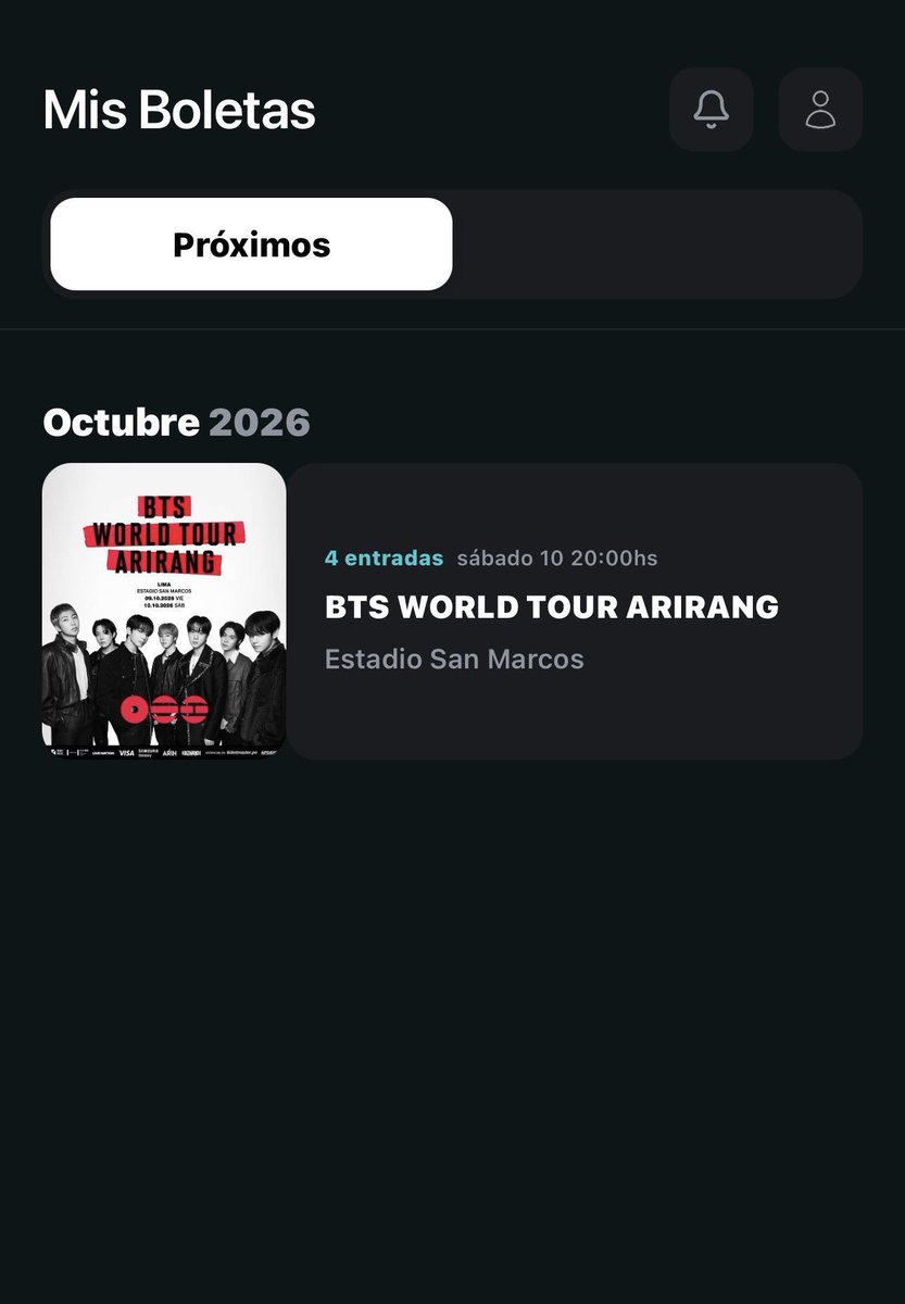 James2Robinson's tweet photo. 💜 WTS | BTS EN PERÚ 🇵🇪

🎟️ Tribuna Oriente — 10 Oct: 4 entrada

Mejoramos a mejores ubicaciones VIP 🥹💜 
Precio S/650
📩 Precio y detalles por DM. Solo compradores serios.

#BTS #BTSPeru #BTSWorldTour #ARMY #BTSConcert #BTSTickets https://t.co/7gi2LDHm2M