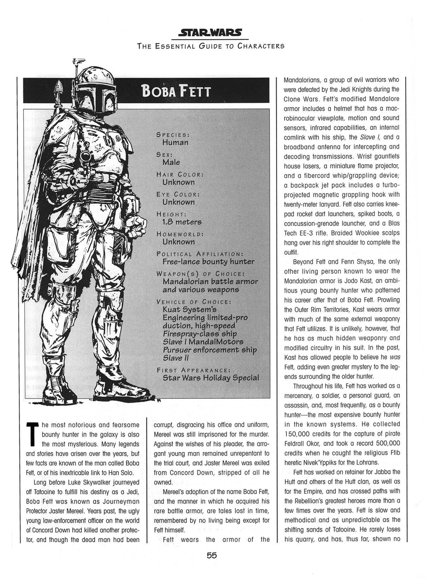JacobKenne92848's tweet photo. Boba Fett's original origins before nuked it from orbit with Attack of the Clones. https://t.co/7YBvUkGR8d