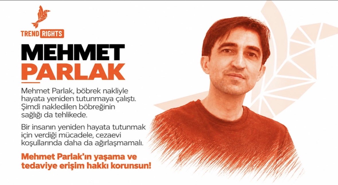 TrendRightsTR_'s tweet photo. Mehmet Parlak

Mehmet Parlak, böbrek nakliyle hayata yeniden tutunmaya çalıştı. Şimdi nakledilen böbreğinin sağlığı da tehlikede.

Bir insanın yeniden hayata tutunmak için verdiği mücadele, cezaevi koşullarında daha da ağırlaşmamalı.

Mehmet Parlak'ın yaşama ve tedaviye erişim hakkı korunsun!

HastaMahpusa SesOl

https://t.co/l5vaTrNYAz