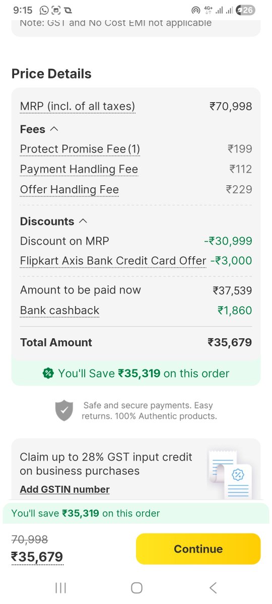 BanksCircular's tweet photo. आप लोग देख सकते हैं कि कैसे @Flipkart @flipkartsupport गलत प्राइस दिखा के फिर उस पर डिस्काउंट दिखा कर हम लोगों को बेवकूफ़ बनाया जा रहा है |
जिस मोबाइल का प्राइस 40k है उसे @Flipkart ने 70990 लिखा है |
#Loot https://t.co/briL722dVv