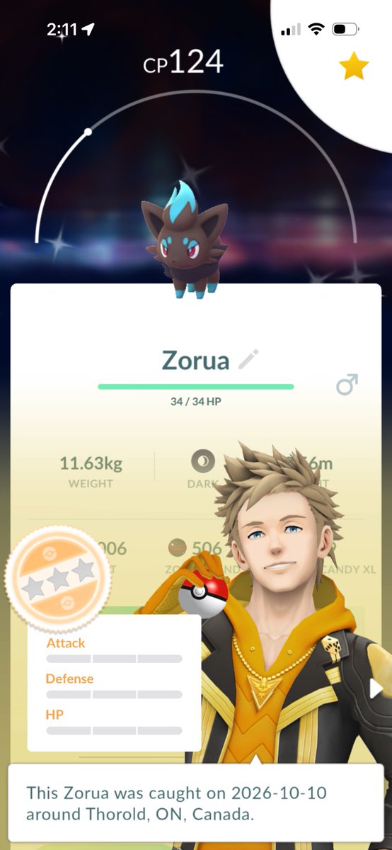 GregBowie11's tweet photo. Whooooaaaaaa way to go auto catch! @PokemonGoApp #zorua https://t.co/ar9svznwpH