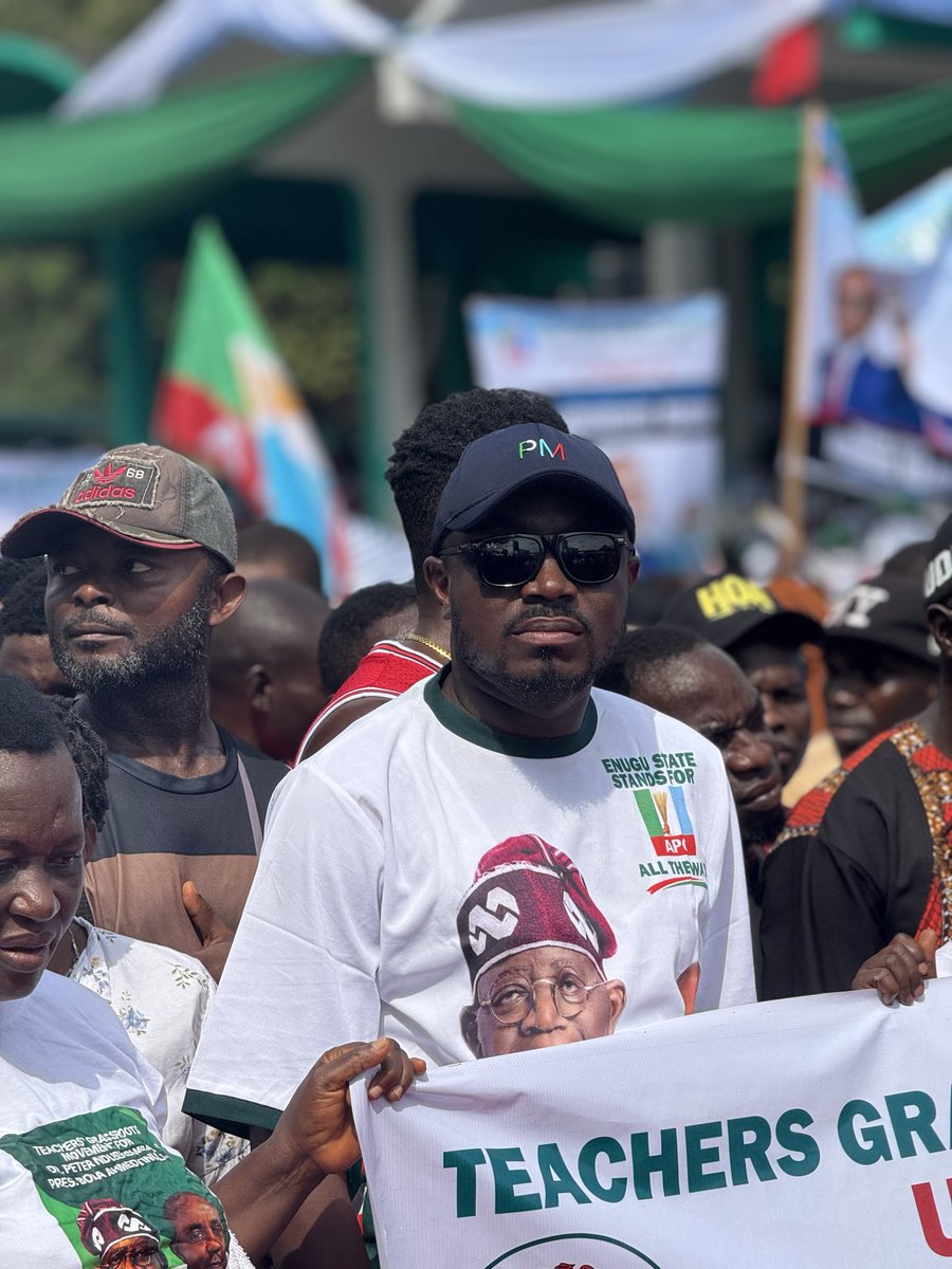HyginusAgu12413's tweet photo. I attended the Teachers Grassroots Movement rally today in support of His Excellency, Dr. Peter Ndubuisi Mbah, and President Bola Ahmed Tinubu.

Teachers from Udi and all  other Local Government Areas of Enugu State came out strongly to endorse Governor Peter Ndubuisi Mbah for his outstanding leadership and transformative projects across the state.