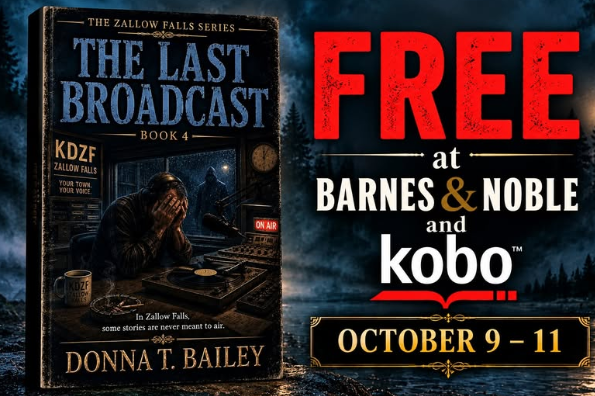 DonnaTBBooks's tweet photo. Your next trip to Zallow Falls is on me! 📚

The Last Broadcast is FREE through October 11!

📖 Kobo:
https://t.co/Kx9sO60SvK

📖 Barnes &amp; Noble:
https://t.co/oclIljDl6U

#TheLastBroadcast #ZallowFalls #FreeEbooks #HorrorBooks #MysteryBooks #IndieAuthor #WritingCommunity #Horror https://t.co/a4Qc7bvR9W