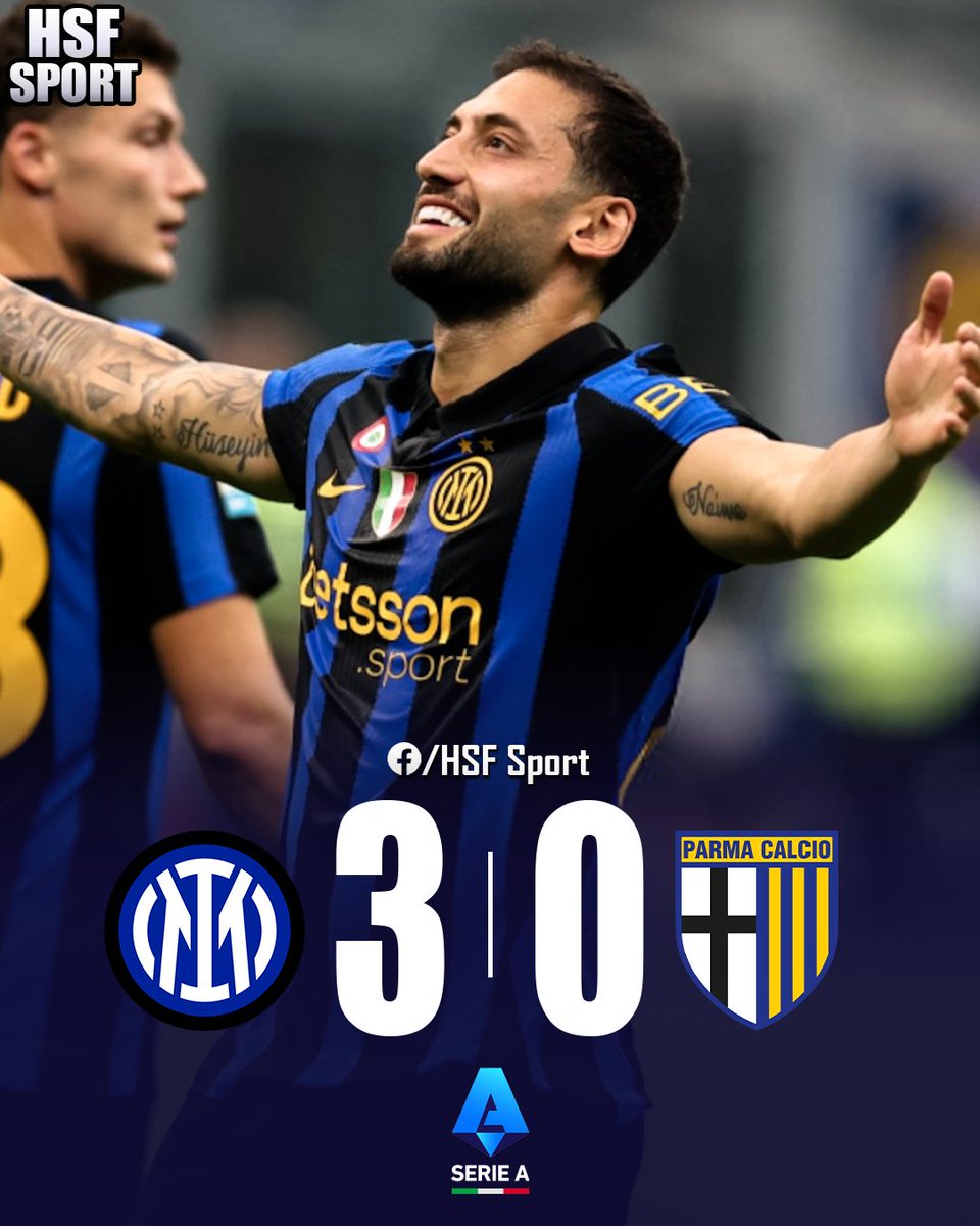 HSFSport's tweet photo. Inter de Milan ganó 3-0 ante Parma en la jornada 6 de la Serie A con goles de Sucic, Çalhanoğlu y Thuram.

#InterMilan #Parma #SerieA https://t.co/BN8tuzJ0OF