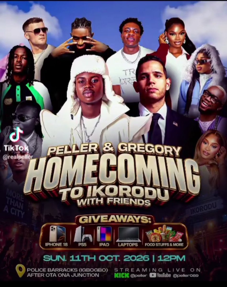 Charlesberryjr's tweet photo. Ikorodu get ready 
Peller is coming with hi crew. #peller #PellerHomecoming https://t.co/hyxJsQg4wa