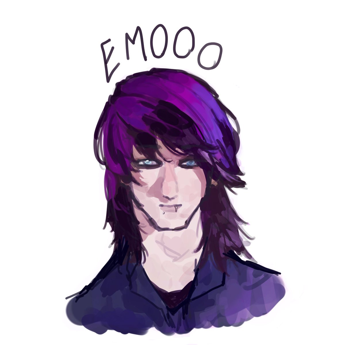 mobify0's tweet photo. Redrew the classic emo meme in my style but made him kinda hot lol 💜💀 Which one should I do next? https://t.co/dnOPb3Lo3i