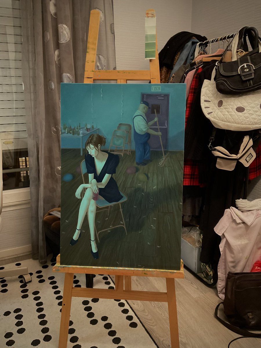 imageswontstop's tweet photo. a painting I did from my bedroom a year ago https://t.co/9bl4ZchA6y