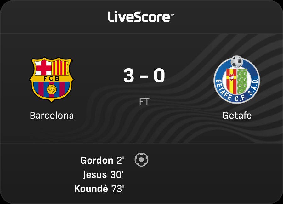 SylvesterG20462's tweet photo. GORDON IS ON FIRE! 🔥💙❤️

Barça 3-0 Getafe! Another statement win, and Gordon got the party started with a brilliant solo goal. 

And Lamine Yamal with a brilliant performance. 

Flick’s boys are cooking again! Is there any one stopping this Barça team 👀 

#FCB https://t.co/iuREmc95dX