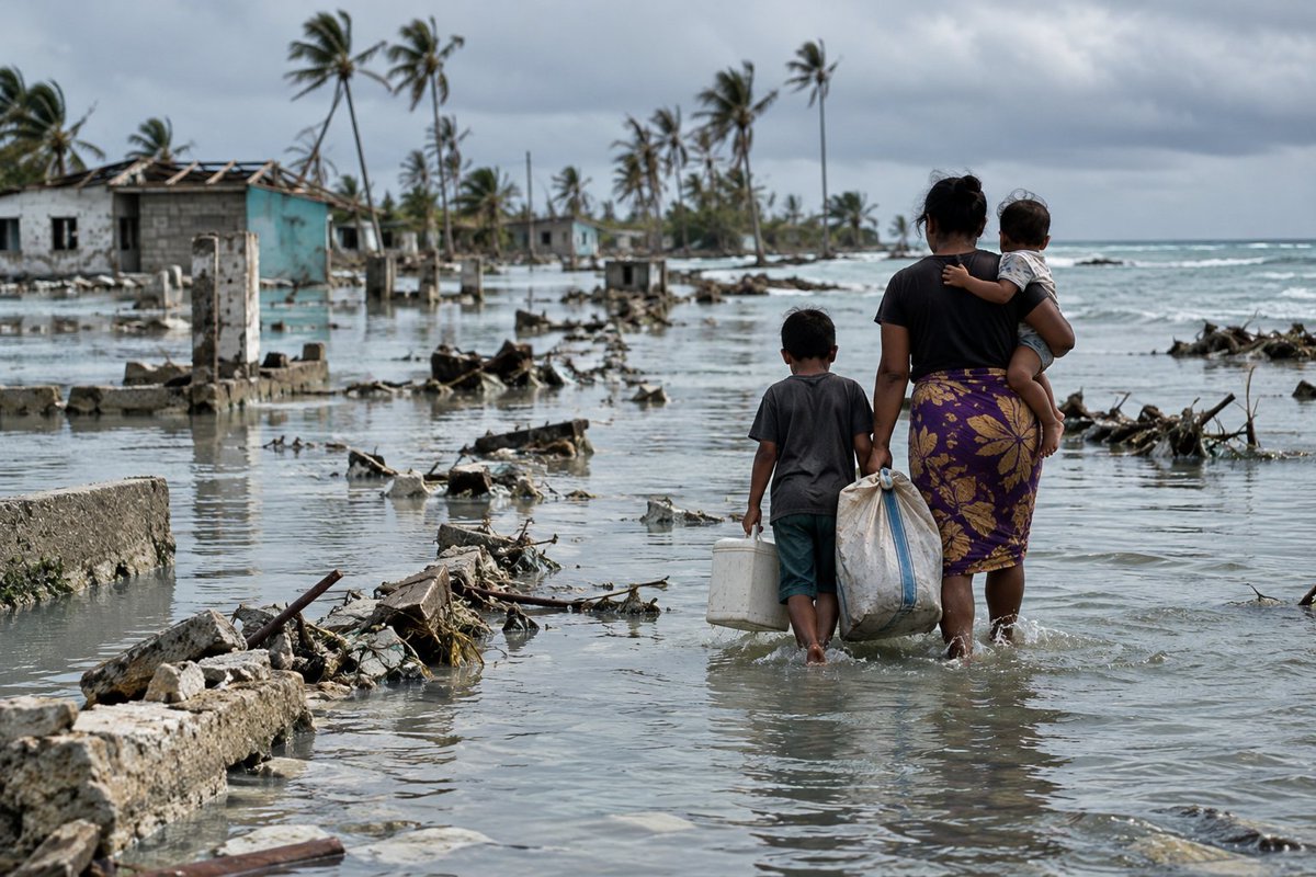 livingstateless's tweet photo. @LIVINGSTATELESS QUESTION OF THE DAY

If rising seas make an entire island nation uninhabitable, what happens to the #citizenship of its people?

BONUS: Does losing a country's habitable territory automatically make its citizens #stateless?

#climatemigration #humanrights https://t.co/gRiFIFLSdr