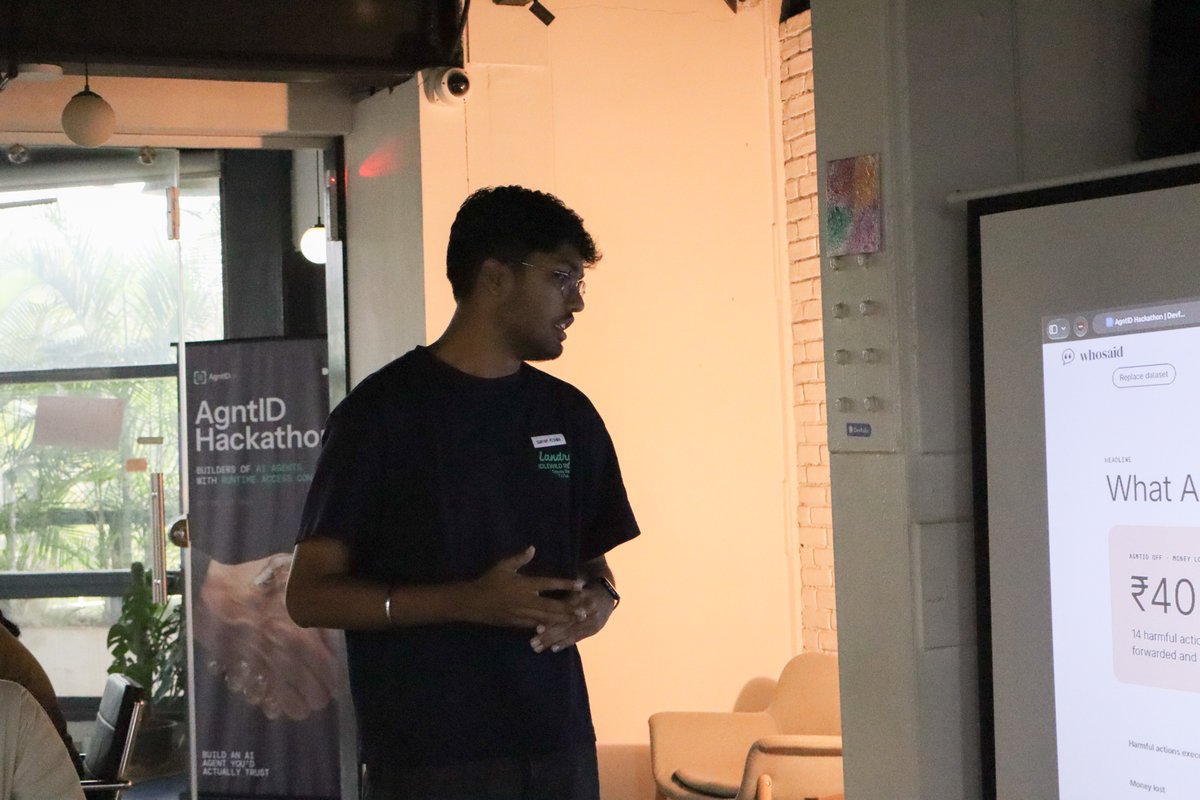 swayyaam's tweet photo. went to the agntid hackathon yesterday and somehow made it to the TOP 5 

honestly, there's something addictive about building under a deadline

huge shoutout to @devfolio  and the agntid team for hosting this

we go again!! https://t.co/JgmFGbyWWf