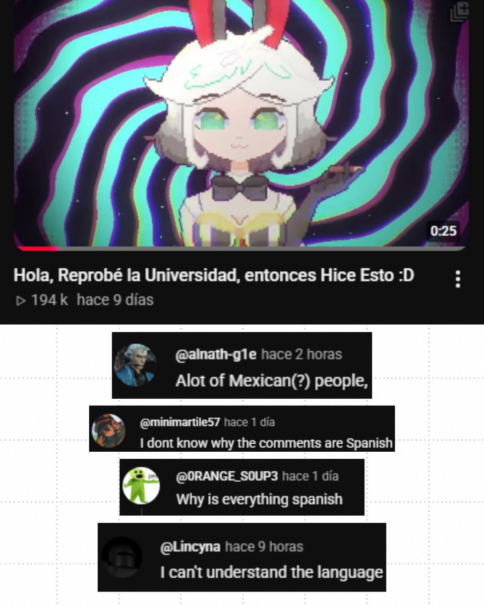 auryh_official's tweet photo. ¿POR QUÉ TODO ESTÁ EN ESPAÑOL? 😭
NO ENTIENDO LOS COMENTARIOS
¿POR QUÉ HAY TANTOS MEXICANOS?

A ver, es por que soy mexicana. Desde cuando se les hace raro que un VIDEOJUEGO tenga el ESPAÑOL como idioma original?? https://t.co/2OWBUi4ZE6