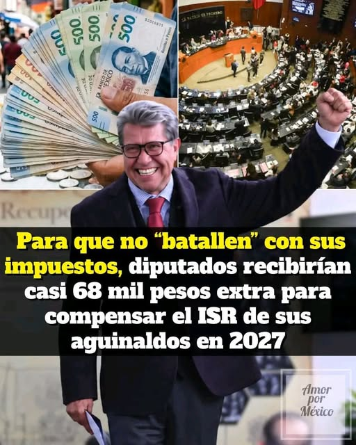jose_anbriz's tweet photo. Mientras a millones de trabajadores mexicanos les descuentan el ISR de su aguinaldo, los diputados cuentan con un beneficio especial para recuperar ese dinero usando recursos públicos.
Para 2027, cada diputado federal tiene contemplado un aguinaldo de 147 mil 438 pesos, pero además recibiría 67 mil 727 pesos adicionales como prestación para compensar el impuesto que le descuenta el SAT.
Millones de familias esperan con ilusión su aguinaldo para pagar deudas, comprar regalos o cubrir los gastos de fin de año, en la Cámara de Diputados se contempla dinero adicional para que sus legisladores no tengan que absorber ese descuento de la misma manera. Pobre México.
No se llenan  los #HONESTOS los que no #TRAICIONAN y no #MIENTEN.