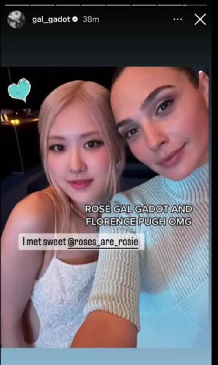solmerv's tweet photo. She’s deadass giggling and hanging out with Gal Gadot, with her following Rosé on Instagram… this is a much bigger issue than anything else mind you. https://t.co/JlyH1xVWui