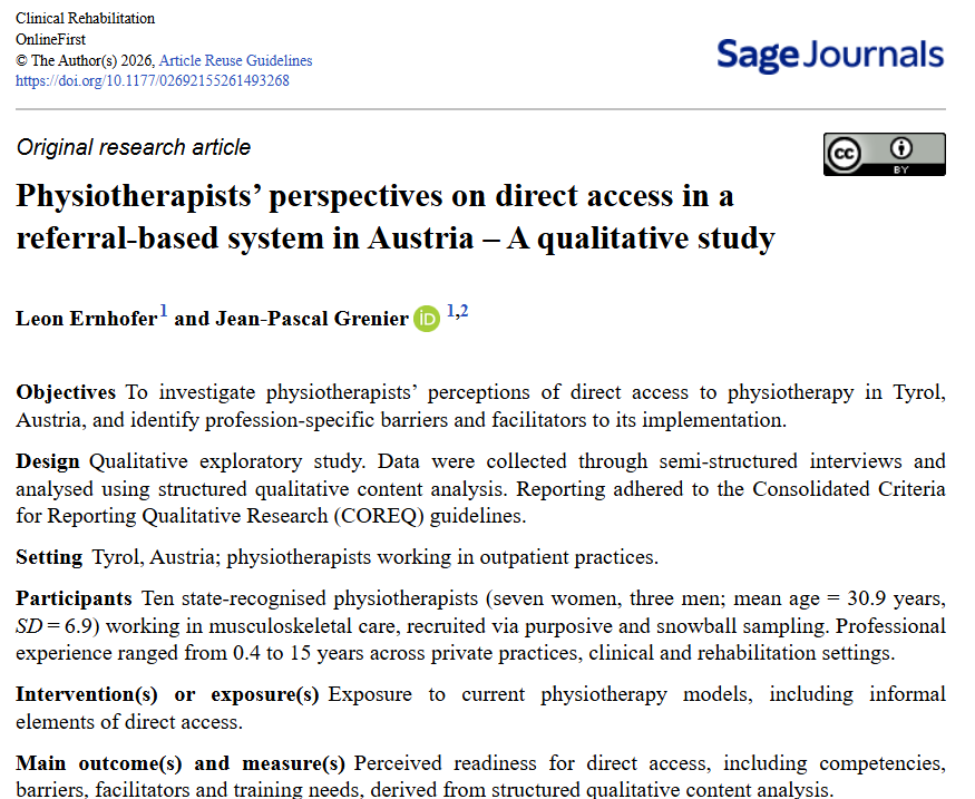 Jp_mednphysio's tweet photo. #directaccess #qualitativestudy #science #publication #austria #evidence #interviews #physiotherapy #physicaltherapy #musculoskeletal #msk #physio @pash22 @BillingMartin Please feel free to tag collegues who could leave their suggestion/ recommendations :) thank you! https://t.co/kE4xtKFcLL