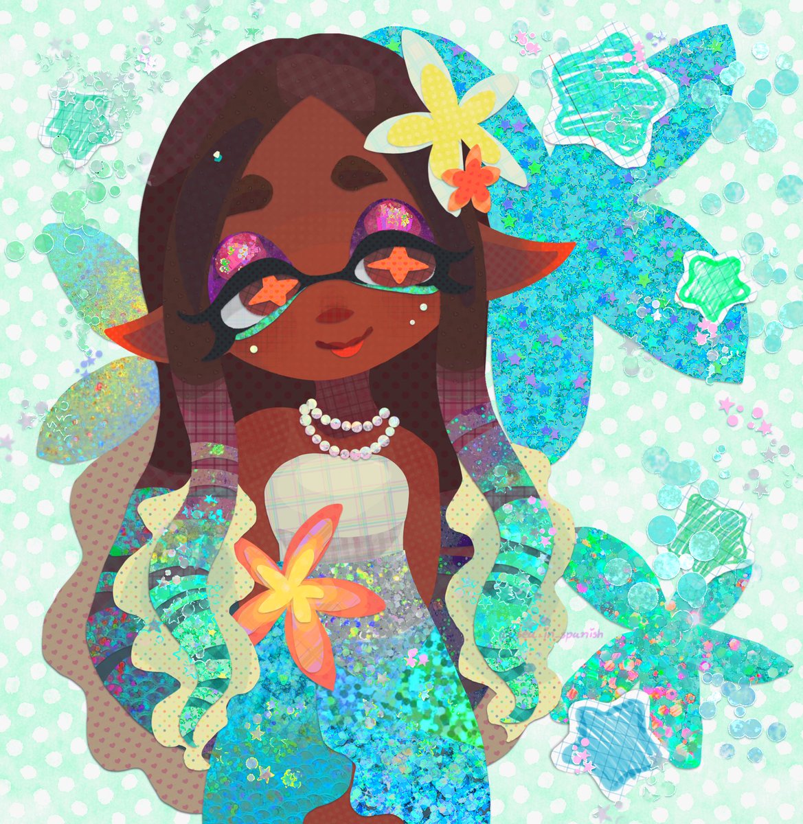 sea_in_spanish's tweet photo. doing this style again with my oc Serena 🌊 #splatoon https://t.co/QYwvNpzB8f