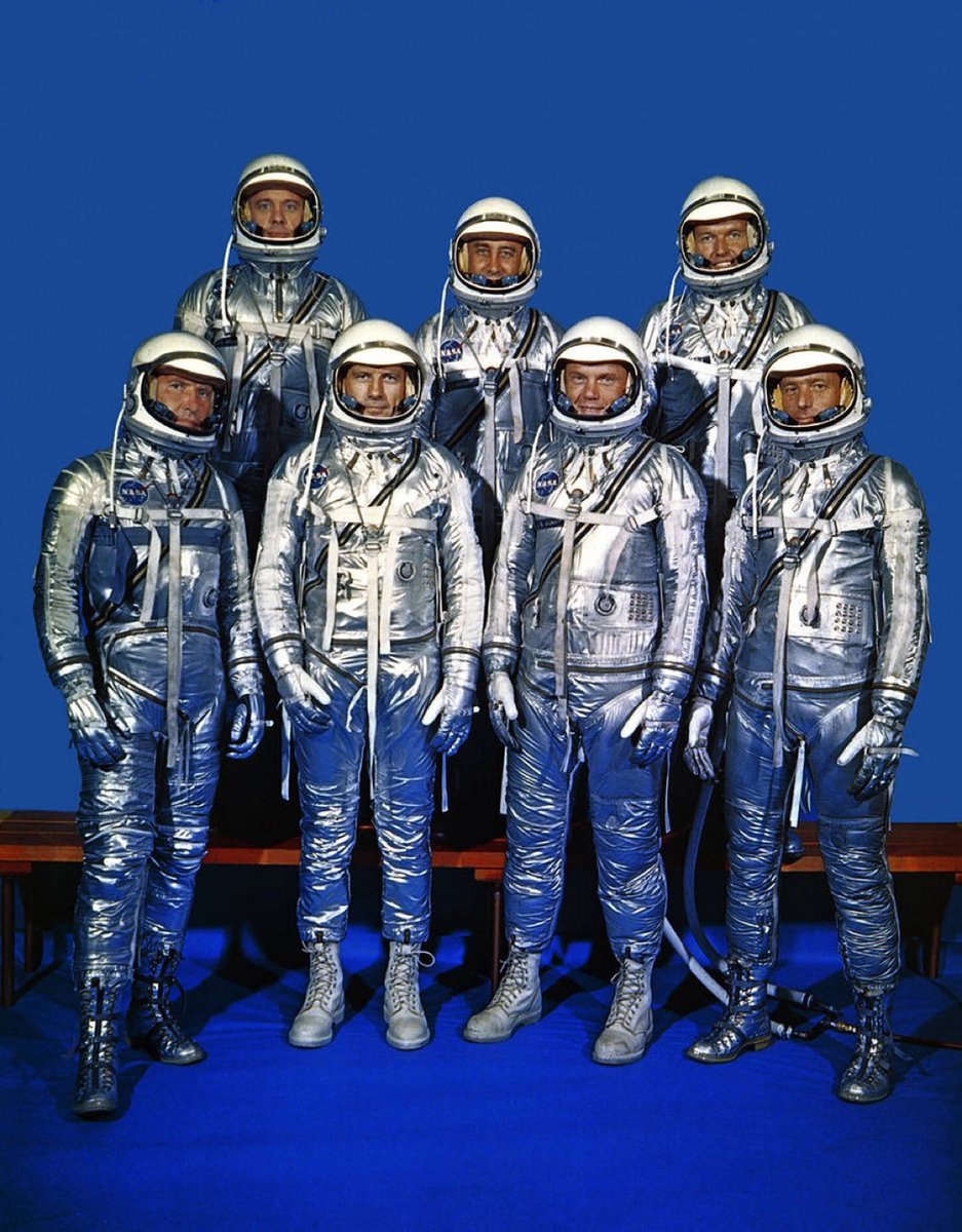 airandspace's tweet photo. #OTD in 1963, the original Mercury 7 astronauts received the 1962 Collier Trophy for "pioneering manned space flight in the United States." It was the first time the Collier Trophy was awarded to an American space mission. https://t.co/I1jC3xJI1u