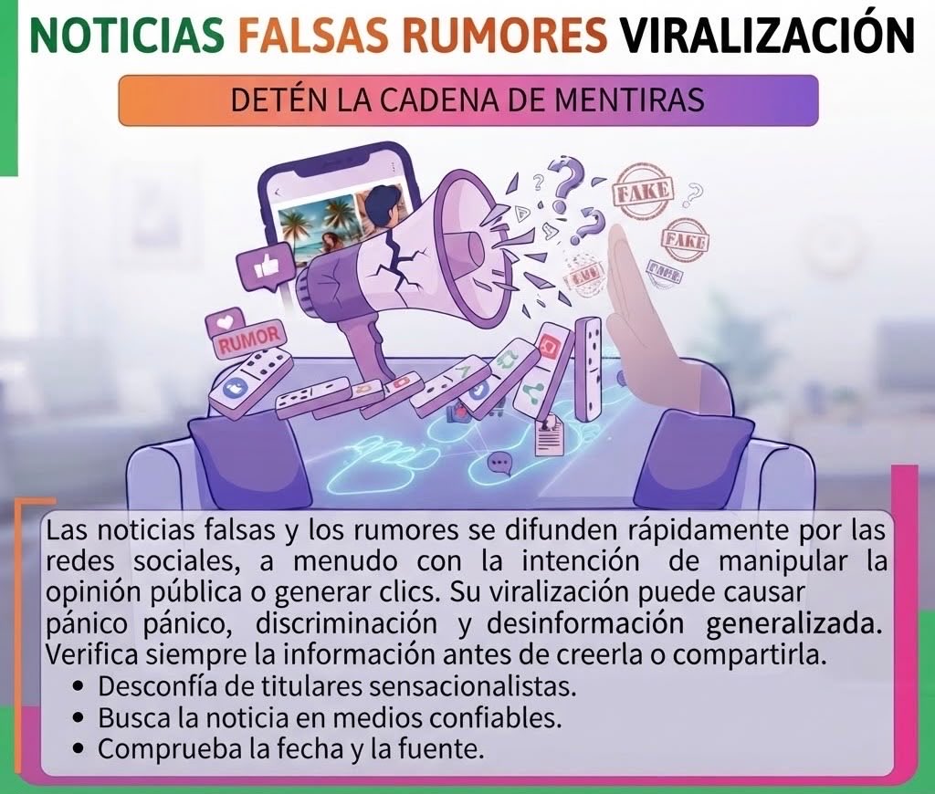 HayQueHablarlox's tweet photo. 📢 Las noticias falsas y los rumores se viralizan rápidamente. Antes de compartir, verificá la fuente, la fecha y la información. ¡Cortemos la cadena de mentiras! 🔎📱
@lawilli https://t.co/7iU5a3Zrs1