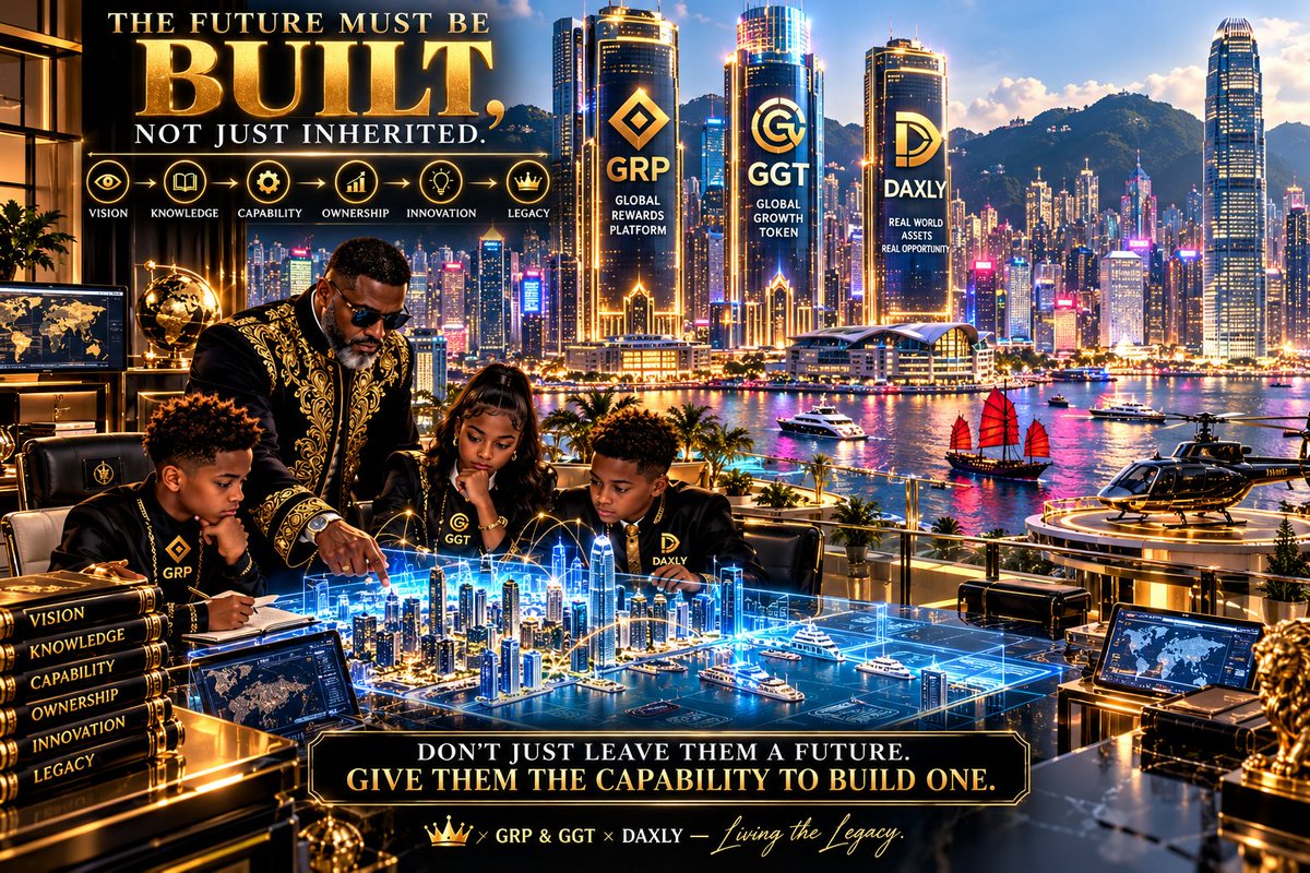 Trillionaire46's tweet photo. ποΈ THE FUTURE BELONGS TO THE BUILDERS.
Wealth can be inherited. Vision must be developed. Knowledge creates capability. Ownership creates opportunity.
π GRP & GGT Γ DAXLY
We're not just imagining tomorrow. We're preparing to build it.
π Living the Legacy.
#GRP #GGT #DAXLY #Legacy
https://t.co/B6Um7fvPtU
https://t.co/E7GJDaBkCK