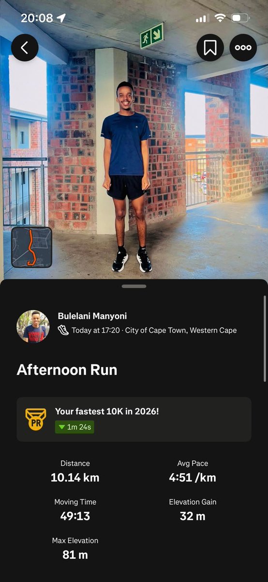 ManyoniB21's tweet photo. 10KM under 50minโ
๏ธ
6KM under 30minโ
๏ธ
We showed up! What a good session this afternoon in Cape Town, the weather was amazing ๐ sunny ๐ skies. Running is the best medicine. #RunningWithTumiSole #RunningWithSoleAC #IPaintedMyRun #FetchYourBody2026 https://t.co/DbGlWotU4s